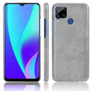 For Oppo Realme C15 Shockproof Litchi Texture PC + PU Case(Gray)