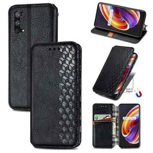 For OPPO Realme X7 Cubic Grid Pressed Horizontal Flip Magnetic PU Leather Case with Holder & Card Slots & Wallet(Black)