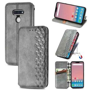 For LG Style3 L-41A Cubic Grid Pressed Horizontal Flip Magnetic PU Leather Case with Holder & Card Slots & Wallet(Gray)