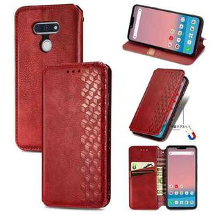 For LG Style3 L-41A Cubic Grid Pressed Horizontal Flip Magnetic PU Leather Case with Holder & Card Slots & Wallet(Red)