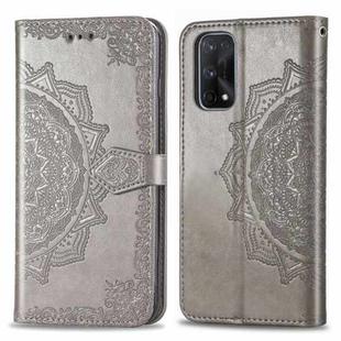 For OPPO Realme X7 Embossed Mandala Pattern TPU + PU Horizontal Flip Leather Case with Holder & Three Card Slots & Wallet(Gray)