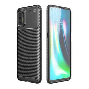 For Motorola Moto G9 Plus Carbon Fiber Texture Shockproof TPU Case(Black)