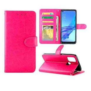 For OPPO A53 Crazy Horse Texture Leather Horizontal Flip Protective Case with Holder & Card Slots & Wallet & Photo Frame(Magenta)