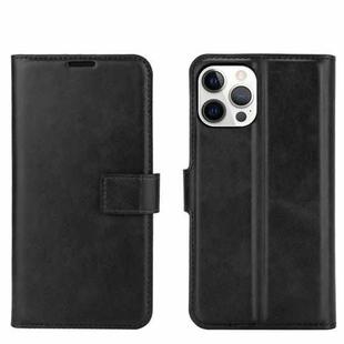 For iPhone 12 Pro Max Retro Calf Pattern Buckle Horizontal Flip Leather Case with Holder & Card Slot & Wallet(Black)