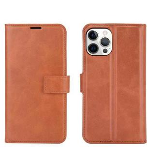 For iPhone 12 Pro Max Retro Calf Pattern Buckle Horizontal Flip Leather Case with Holder & Card Slot & Wallet(Light Brown)