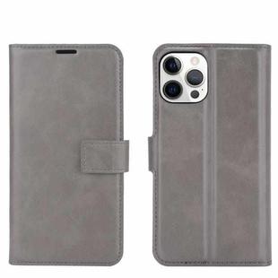 For iPhone 12 Pro Max Retro Calf Pattern Buckle Horizontal Flip Leather Case with Holder & Card Slot & Wallet(Gray)