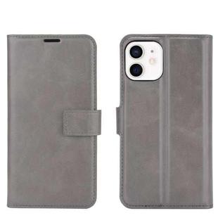 For iPhone 12 / 12 Pro Retro Calf Pattern Buckle Horizontal Flip Leather Case with Holder & Card Slot & Wallet(Gray)