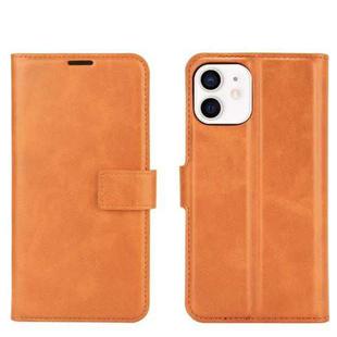 For iPhone 12 mini Retro Calf Pattern Buckle Horizontal Flip Leather Case with Holder & Card Slot & Wallet (Yellow)