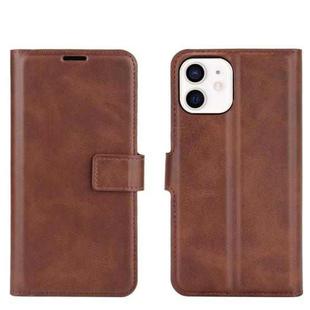 For iPhone 12 mini Retro Calf Pattern Buckle Horizontal Flip Leather Case with Holder & Card Slot & Wallet (Dark Brown)