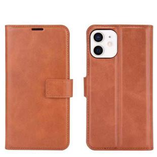 For iPhone 12 mini Retro Calf Pattern Buckle Horizontal Flip Leather Case with Holder & Card Slot & Wallet (Light Brown)