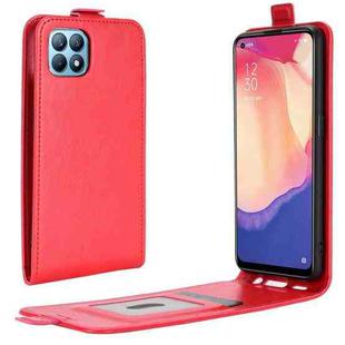 For OPPO RENO 4 SE R64 Texture Single Vertical Flip Leather Protective Case with Card Slots & Photo Frame(Red)