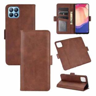 For OPPO Reno4 SE Dual-side Magnetic Buckle Horizontal Flip Leather Case with Holder & Card Slots & Wallet(Brown)