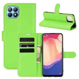 For OPPO Reno4 SE Litchi Texture Horizontal Flip Protective Case with Holder & Card Slots & Wallet(Green)