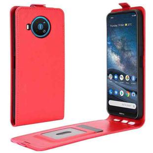For Nokia 8.3 R64 Texture Single Vertical Flip Leather Protective Case with Card Slots & Photo Frame(Red)