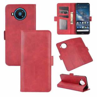 For Nokia 8.3 Dual-side Magnetic Buckle Horizontal Flip Leather Case with Holder & Card Slots & Wallet(Red)