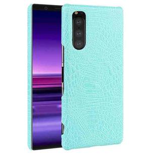 For Sony Xperia 5 II Shockproof Crocodile Texture PC + PU Case(Light green)