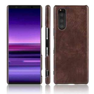 For Sony Xperia 5 II Shockproof Litchi Texture PC + PU Case(Brown)