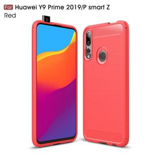 Brushed Texture Carbon Fiber TPU Case for Huawei Y9 Prime 2019 / P Smart Z(Red)