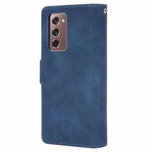 For Samsung Galaxy Z Fold2 5G Wallet Style Skin Feel Calf Pattern Leather Case with Separate Card Slot(Blue)