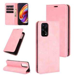 For OPPO Realme X7 Pro Retro-skin Business Magnetic Suction Leather Case with Holder & Card Slots & Wallet(Pink)