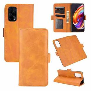 For OPPO Realme X7 Pro Dual-side Magnetic Buckle Horizontal Flip Leather Case with Holder & Card Slots & Wallet(Yellow)