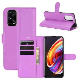 For OPPO Realme X7 Pro Litchi Texture Horizontal Flip Protective Case with Holder & Card Slots & Wallet(Purple)