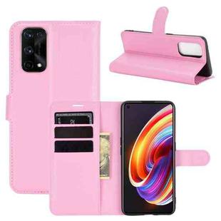 For OPPO Realme X7 Pro Litchi Texture Horizontal Flip Protective Case with Holder & Card Slots & Wallet(Pink)