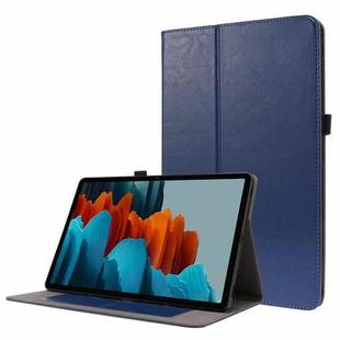 For Samsung Galaxy Tab S8+ / Tab S8 Plus /  Tab S7 FE / Tab S7+ T970/T976B 2-Folding Business Horizontal Flip PU Leather Case with Card Slots & Holder(DeepBlue)