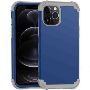 For iPhone 12 / 12 Pro PC+ Silicone Three-piece Anti-drop Mobile Phone Protective Back Cover(Blue)