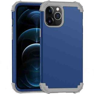 For iPhone 12 Pro Max PC+ Silicone Three-piece Anti-drop Mobile Phone Protective Back Cover(Blue)