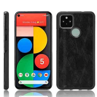 For Google Pixel 5 Shockproof Sewing Cow Pattern Skin PC + PU + TPU Case(Black)