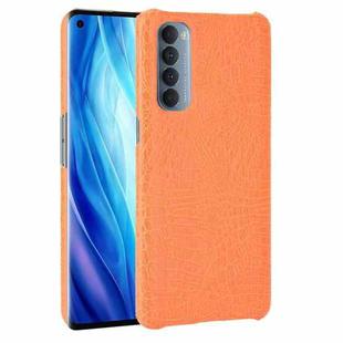 For OPPO Reno4 Pro 4G (Foreign India version) Shockproof Crocodile Texture PC + PU Case(Orange)