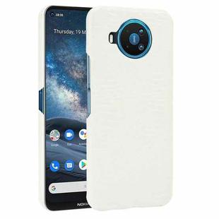 For Nokia 8.3 Shockproof Crocodile Texture PC + PU Case(White)