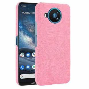 For Nokia 8.3 Shockproof Crocodile Texture PC + PU Case(Pink)