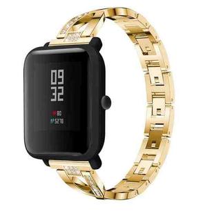 X-shaped Diamond-studded Solid Stainless Steel Watch Band for Amazfit 20mm(Gold)