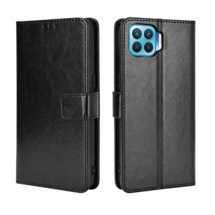 For OPPO F17 Pro /A93 /Reno4 Lite Retro Crazy Horse Texture Horizontal Flip Leather Case , with Holder & Card Slots & Photo Frame(Black)