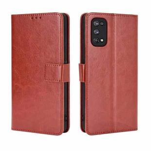 For OPPO Realme 7 Pro Retro Crazy Horse Texture Horizontal Flip Leather Case , with Holder & Card Slots & Photo Frame(Brown)