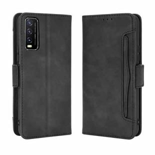 For VIVO Y20 2020/ Y20i  Wallet Style Skin Feel Calf Pattern Leather Case，with Separate Card Slot(Black)
