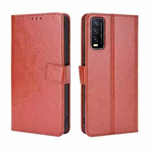 For VIVO Y20 2020/ Y20i  Retro Crazy Horse Texture Horizontal Flip Leather Case , with Holder & Card Slots & Photo Frame(Brown)