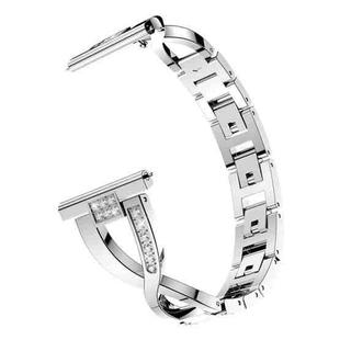 X-shaped Diamond-studded Solid Stainless Steel Wrist Strap Watch Band for Samsung Gear S3(Silver)