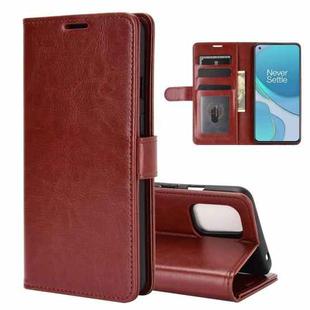 For OnePlus 8T R64 Texture Single Horizontal Flip Protective Case with Holder & Card Slots & Wallet& Photo Frame(Brown)