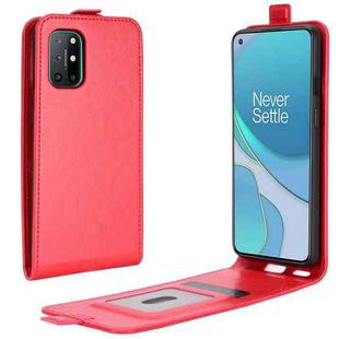 For OnePlus 8T R64 Texture Single Vertical Flip Leather Protective Case with Card Slots & Photo Frame(Red)