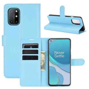 For OnePlus 8T Litchi Texture Horizontal Flip Protective Case with Holder & Card Slots & Wallet(Blue)