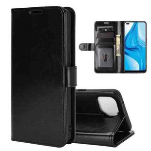 For OPPO F17 Pro R64 Texture Single Horizontal Flip Protective Case with Holder & Card Slots & Wallet& Photo Frame(Black)