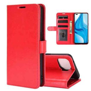 For OPPO F17 Pro R64 Texture Single Horizontal Flip Protective Case with Holder & Card Slots & Wallet& Photo Frame(Red)