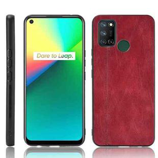 For OPPO Realme C17/Realme 7i Shockproof Sewing Cow Pattern Skin PC + PU + TPU Case(Red)