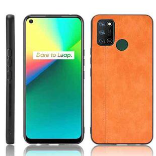For OPPO Realme C17/Realme 7i Shockproof Sewing Cow Pattern Skin PC + PU + TPU Case(Orange)