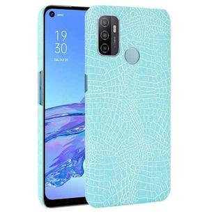 For OPPO A53 2020 / A32 2020 Shockproof Crocodile Texture PC + PU Case(Light Green)