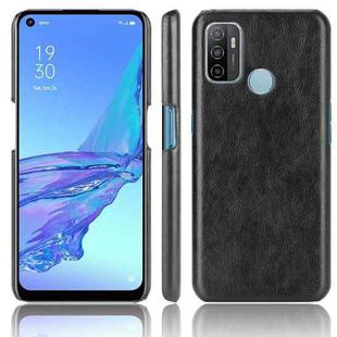 For OPPO A53 (2020) / A32 (2020) Shockproof Litchi Texture PC + PU Case(Black)