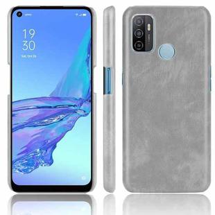 For OPPO A53 (2020) / A32 (2020) Shockproof Litchi Texture PC + PU Case(Gray)